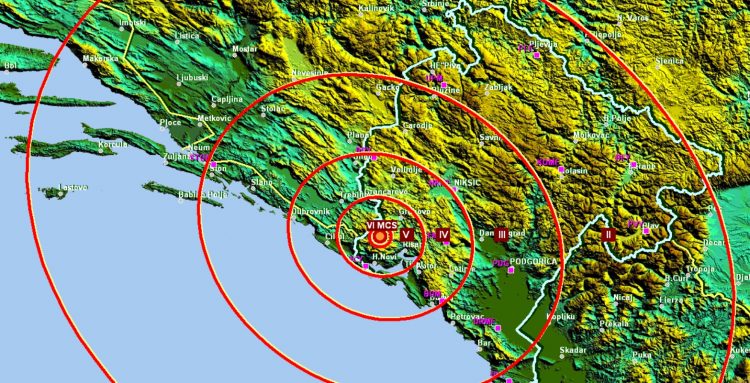 Силен земјотрес ноќва во Црна Гора