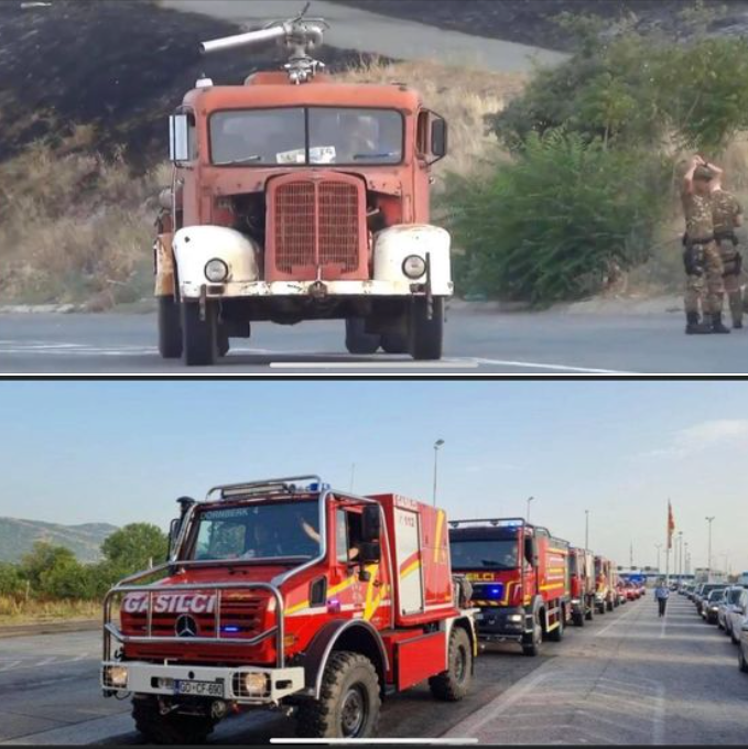 Михајловски: На првата слика е нашиот Оптимус прајм, на втората се возила за гаснење пожар