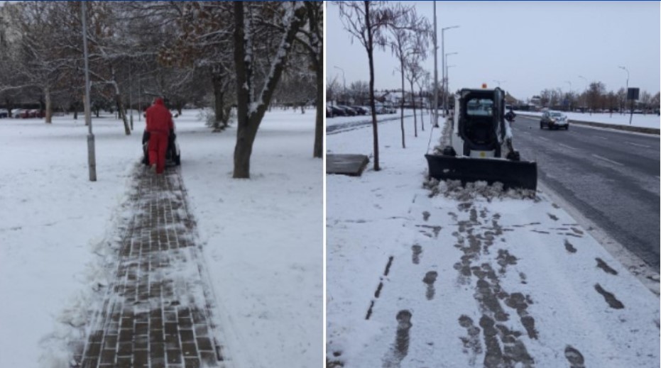 Зимските служби на Општина Аеродром од рано утрово се на терен – се чисти снегот