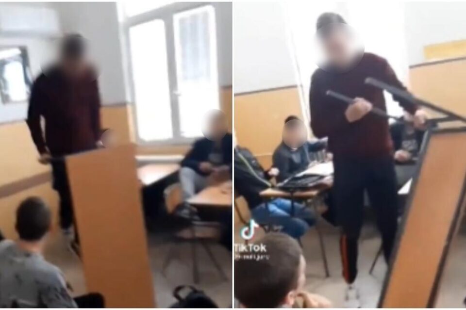 На наставничката ѝ вели „је*оте“, превртува клупи додека другите го бодрат: Вознемирувачка снимка од ученици на час кружи на „Тик-ток“