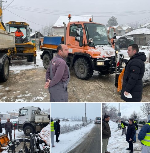 Се расчистува снегот во Општина Гази Баба, градоначалникот е на терен