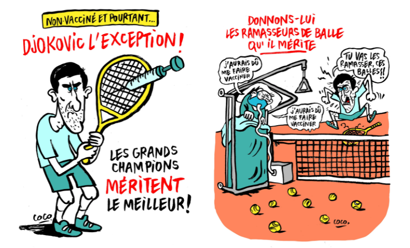 „Шарли Ебдо“ објави серијал брутални карикатури за Новак Ѓоковиќ