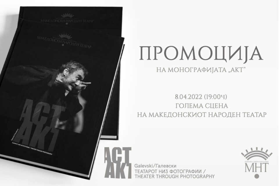 Промоција на монографијата „АКТ – Театарот низ фотографии” од Кире Галевски за 77-от роденден на МНТ