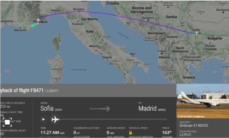 Бугарски авион принудно слетал во Ница, нема повредени патници