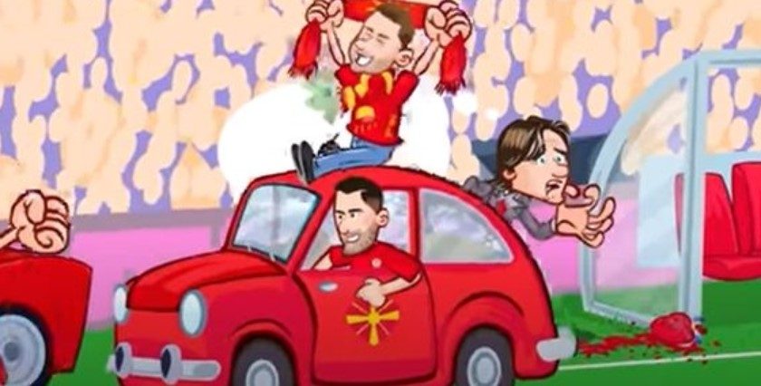 Победата на Македонија против Италија овековечена и во цртан филм
