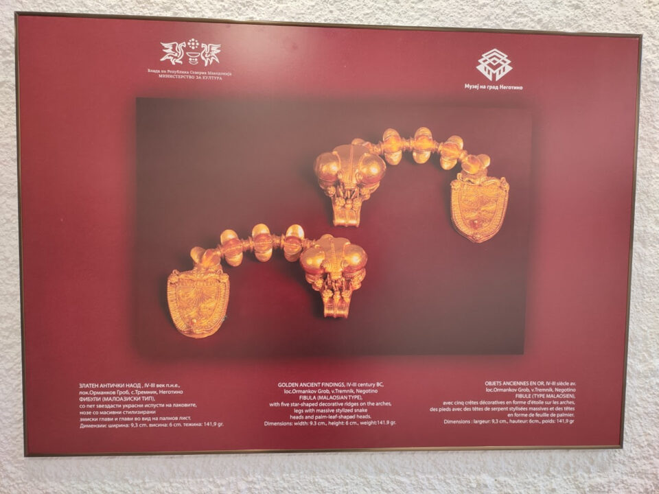 Изложба на фотографии од златни археолошки артефакти пронајдени во Неготинско