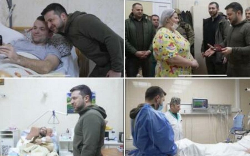 Зеленски ги посети ранетите украински војници
