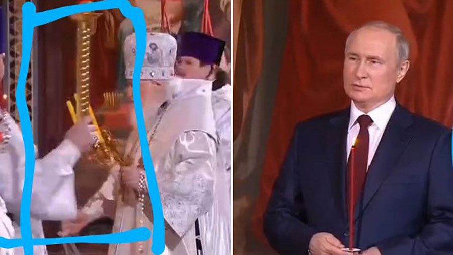 Путин на полноќната литургија присуствувал со фотошоп?!