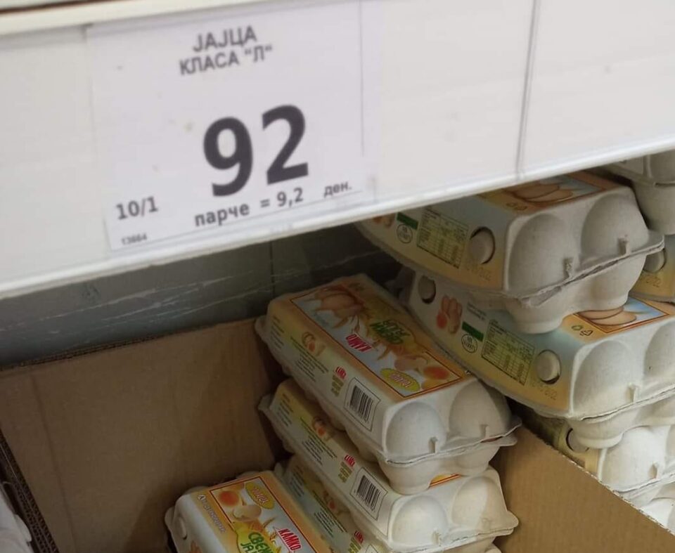 Јајцата од 64 , на 92 денари – посебна благодарност за Владата дека не плаќаме ДДВ на овие производи