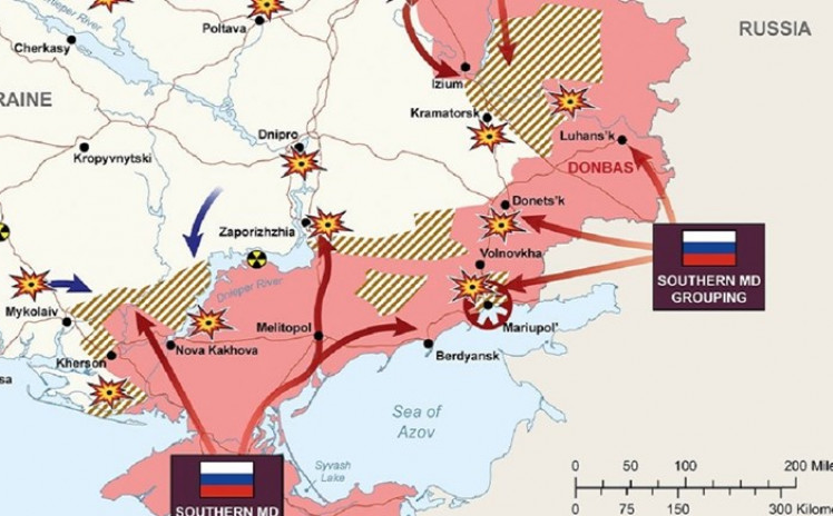 Британија ја објави новата воена карта на Украина
