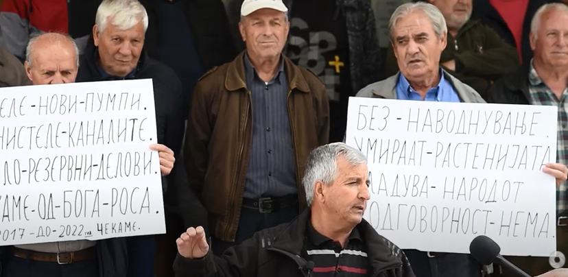 Лозарите и овоштарите од Кавадарци на протест: Министерот Николовски спие, ако немаме вода ќе излеземе на порадикален протест