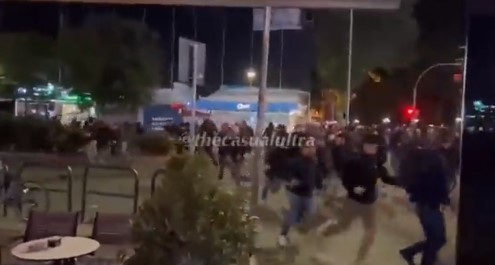 Жестока тепачка на албанската полиција со навивачите на Рома