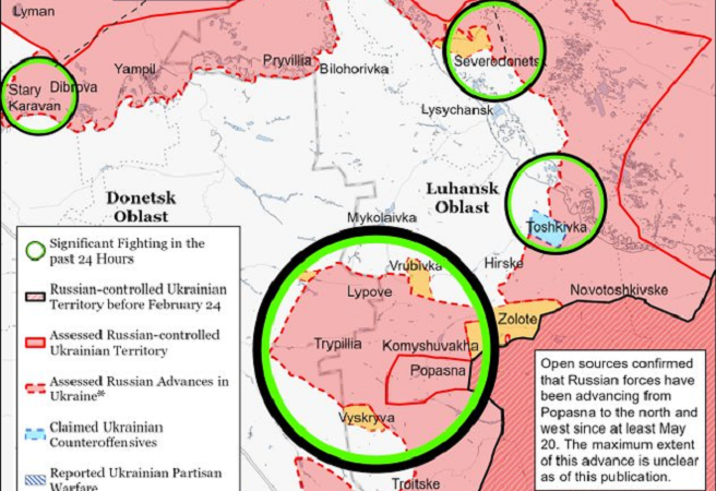Институтот за војна објави мапа на воените случувања во Донбас
