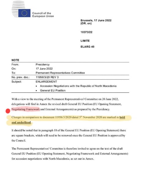 Еве го документот: Францускиот предлог ги содржи сите барања на Бугарија, без внесувње на Бугарите во Устав нема преговори