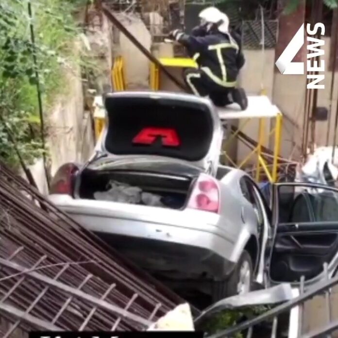 Несреќа во Скопје, автомобил заврши во градба