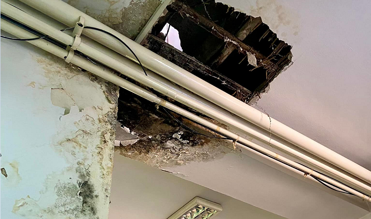 Се руши кровот во реновираното одделение на охридската болница