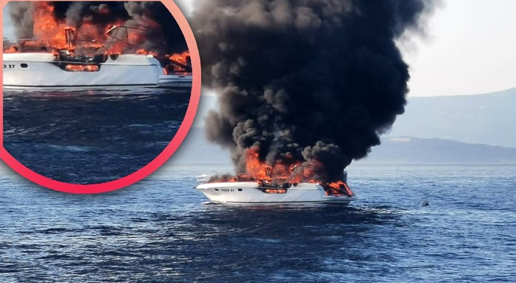 Глисер со патници се запали кај Сплит, се спасувале скокајќи во море