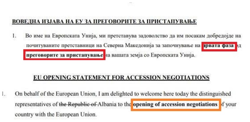 „Отворање на преговорите„ vs“ започнување на прва фаза“: Ова е клучниот доказ дека Албанија почнува преговори, а Македонија не