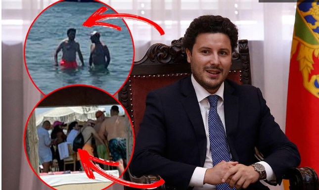 Црногорскиот премиер во вода со непознат маж