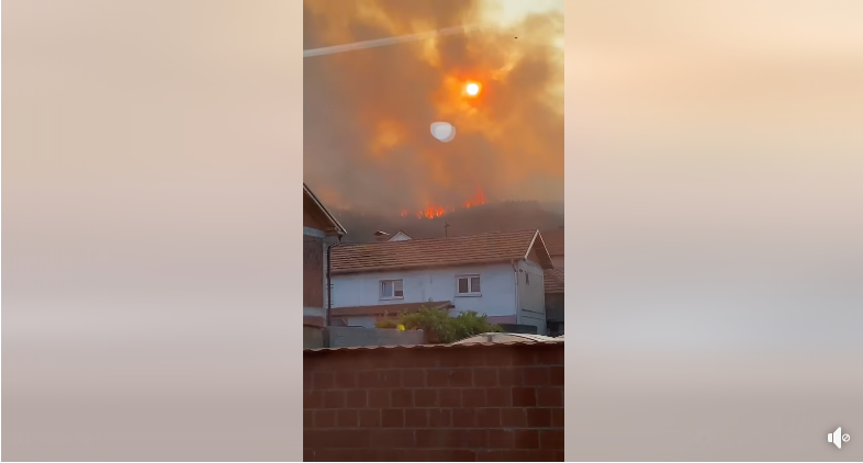 Голем пожар во близина на Прешево, се гледа и од Куманово