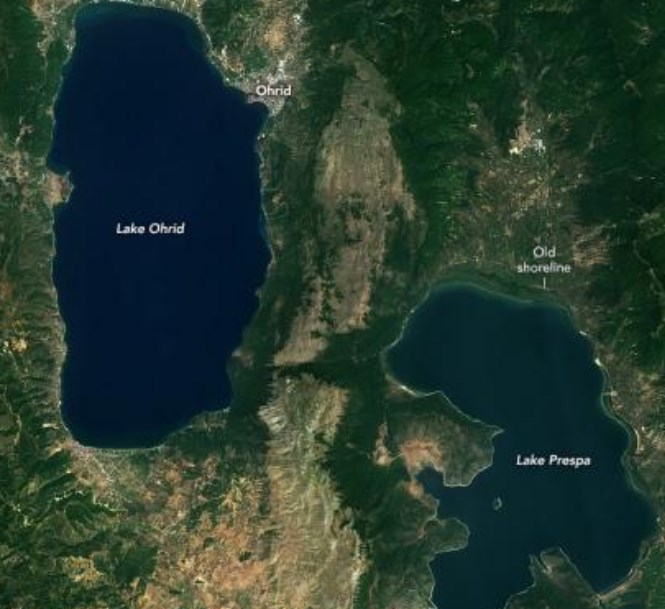Како НАСА ги виде Охридското и Преспанското езеро