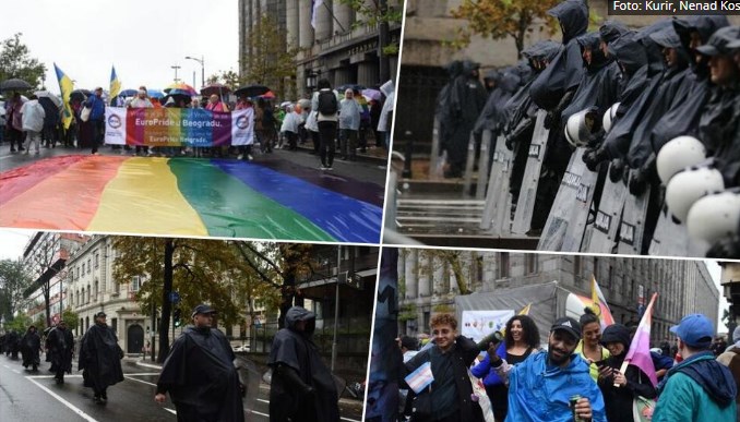 Погледнете ја тепачката помеѓу полицијата и противниците на геј парадата