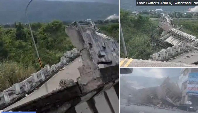 Земјотресот во Тајван рушеше мостови