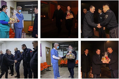 Стефковски на новогодишната ноќ во посета на дежурните јавни служби