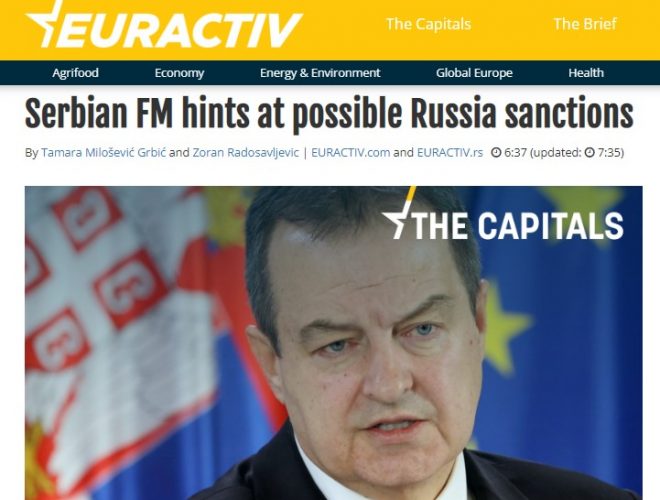 Дачиќ најави можни санкции на Србија против Русија