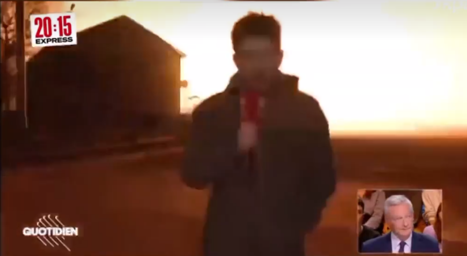 Француски репортер се најде среде руски ракетен напад додека се јавуваше во живо