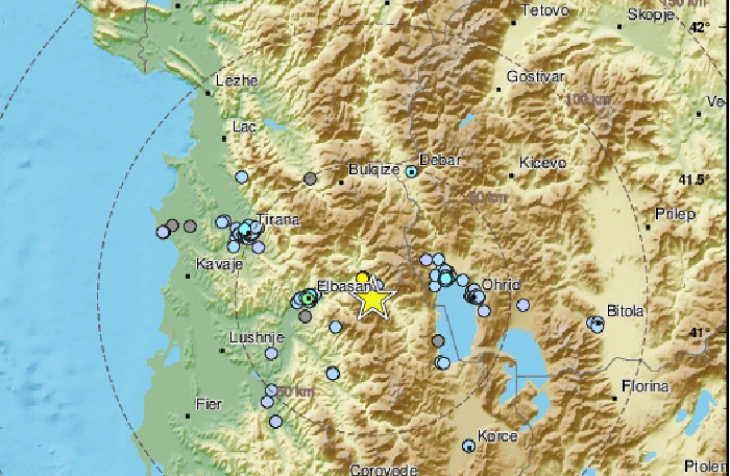 Земјотрес во Албанија почувствуван и во Македонија