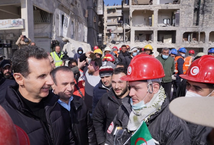 Сирискиот претседател го критикуваше Западот поради санкциите што спречуваат помош за настраданите во земјотресот