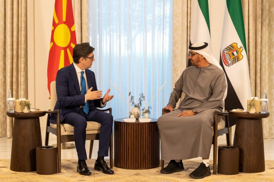 Пендаровски на средба со претседателот на Обединетите Арапски Емирати, Шеик Мохамед бин Зајед бин Ал Нахјан
