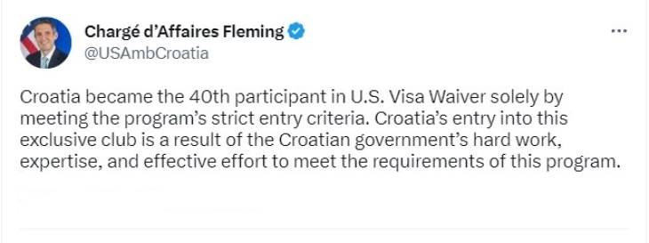 Хрватите од денеска патуваат без виза во САД