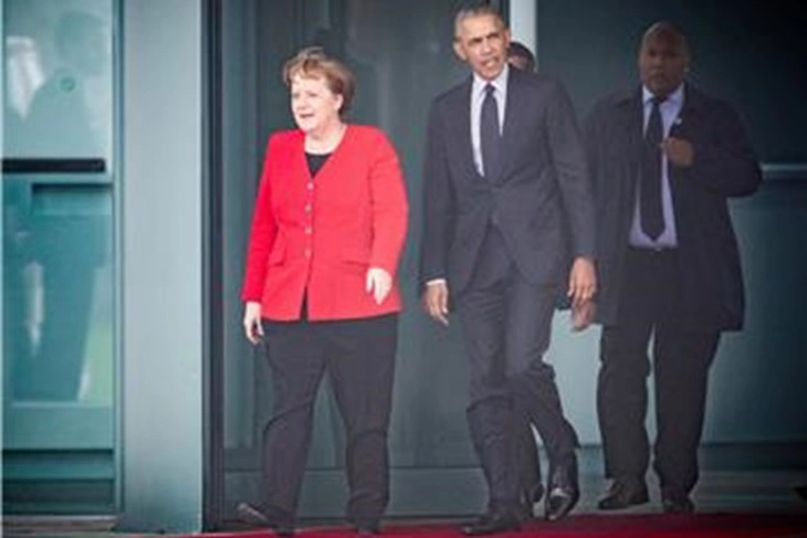 Обама во Берлин се сретна со канцеларот Шолц и поранешната канцерка Меркел
