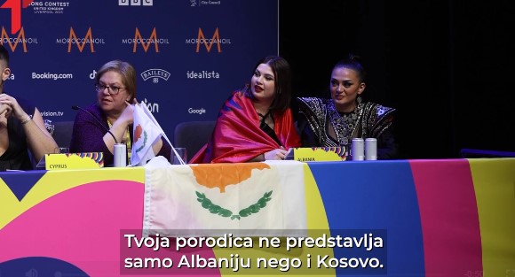 Претставничката на Албанија на Евросонг: „Голема Албанија“ е мајка на браќата Koсово и Албанија