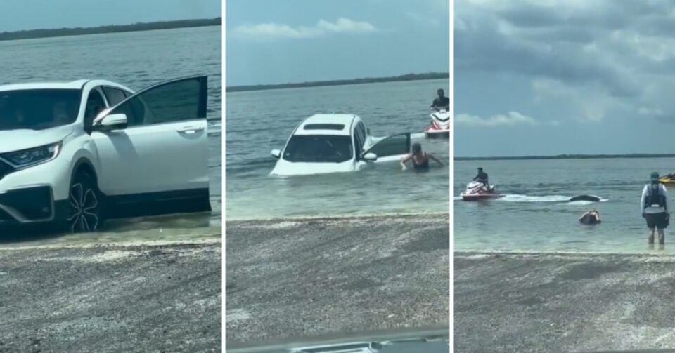 Морето проголта „хонда“ откако возачката заборави да крене рачна