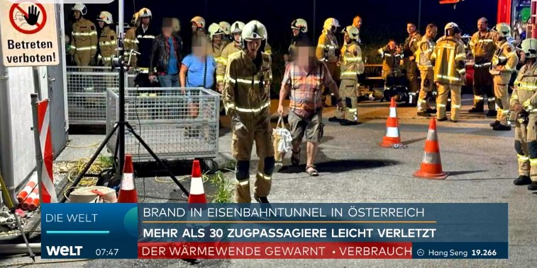 Се запали воз во тунел во Австрија