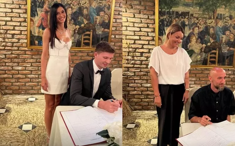 Ракометна свадба: Дисингер и Карачиќ станаа „баџанаци“, кум беше Тимур Дибиров