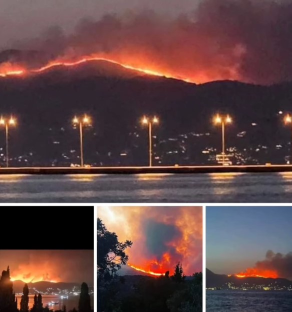 Во текот на ноќта евакуирани туристи на Крф, Евија и Пелопонез поради пожари