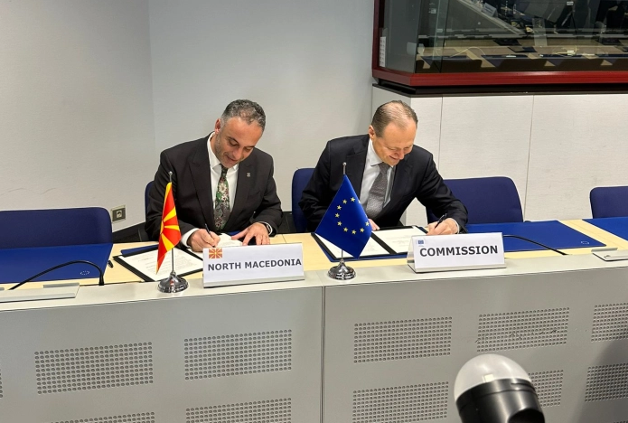 Министерот Азир Алиу во Брисел го потпиша Договорот за партнерство  со ЕУ во програмата „Дигитална Европа (2021-2027)“