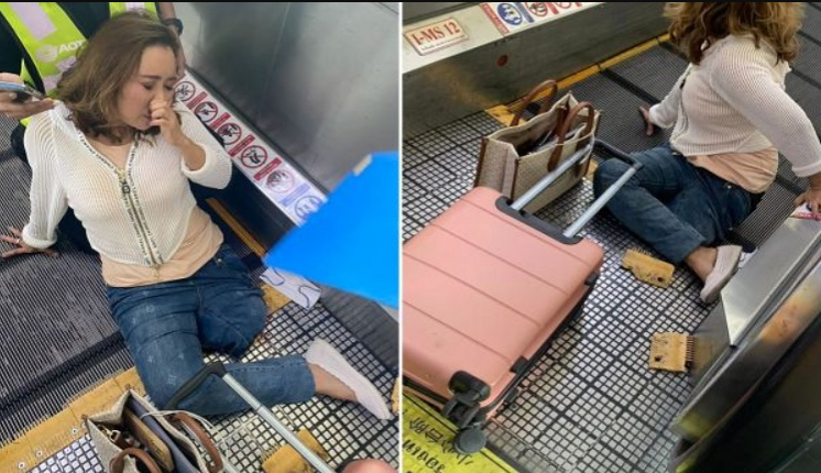 Хорор на аеродром: Жена останала без нога откако и се заглавила во подвижна лента (вознемирувачко)