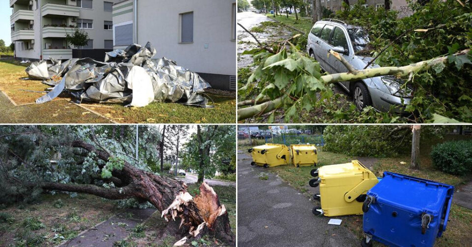 Страшното невреме го опустоши Загреб: Ураганот кршел дебели дрвја, има и човечки жртви