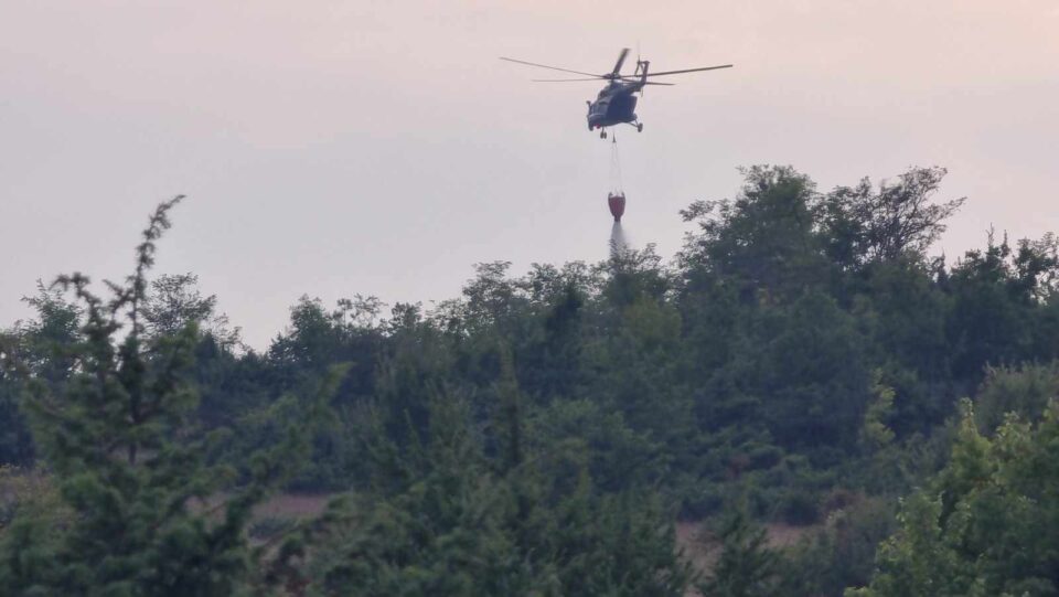 Пожар кај село Љубин, го гаснат хеликоптер на МВР и три авиони на ДЗС