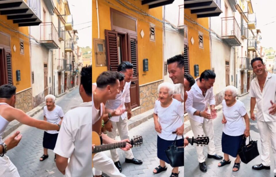 Италијански музичари изненадија 85-годишна баба која ги чувала како деца, на улица ѝ ја испејаа песната „Те сакам“