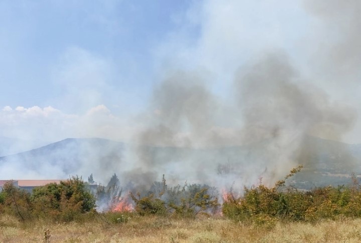 Се гасне пожарот кај Богданци, постои опасност да се прошири кон ветерниците