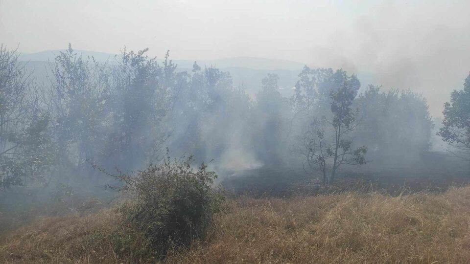 Пожарот кај Ајватовци се разгоре на два крака, ангажирани два полициски хеликоптера