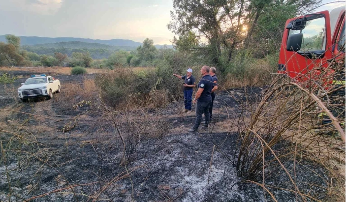 Пожар во близина на езерото Мантово, на помош повикан и полицискиот хеликоптер