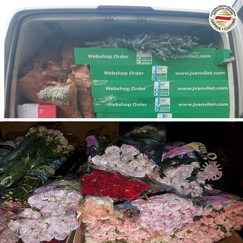 На граничниот премин Богородица мобилниот тим на Царинска управа заплени непријавени 3.180 парчиња цвеќиња кои не се опфатени со царинска дакларација