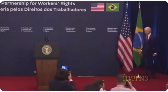 Се заби во знамето, не се поздрави со Лула: Бајден со нов гаф на прес конференција со колегата од Бразил